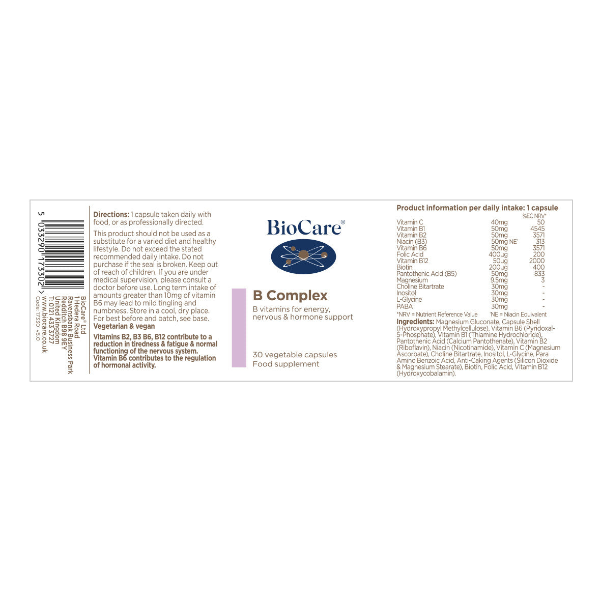 BioCare B Complex Capsules