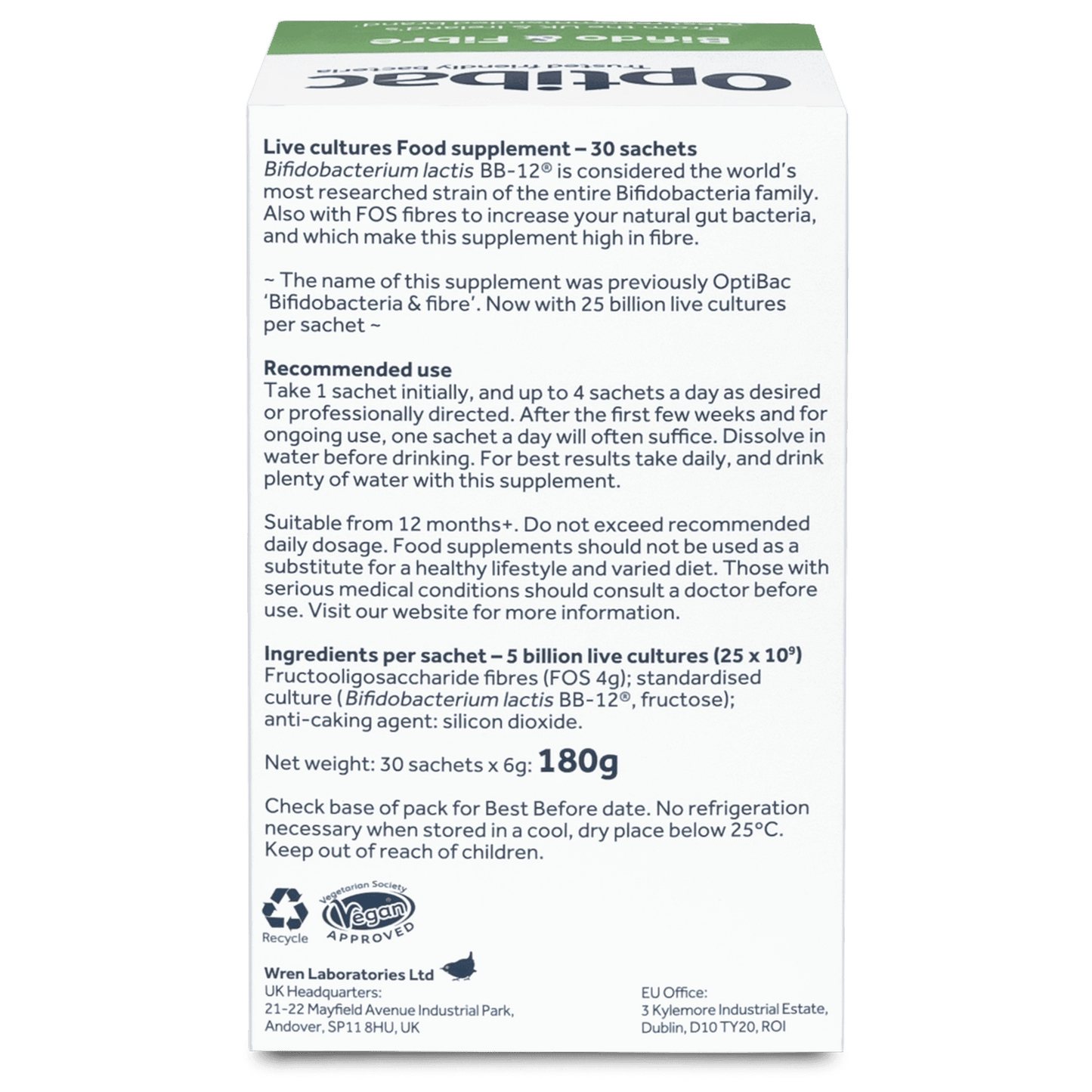Optibac Probiotic Bifidobacteria & Fibre