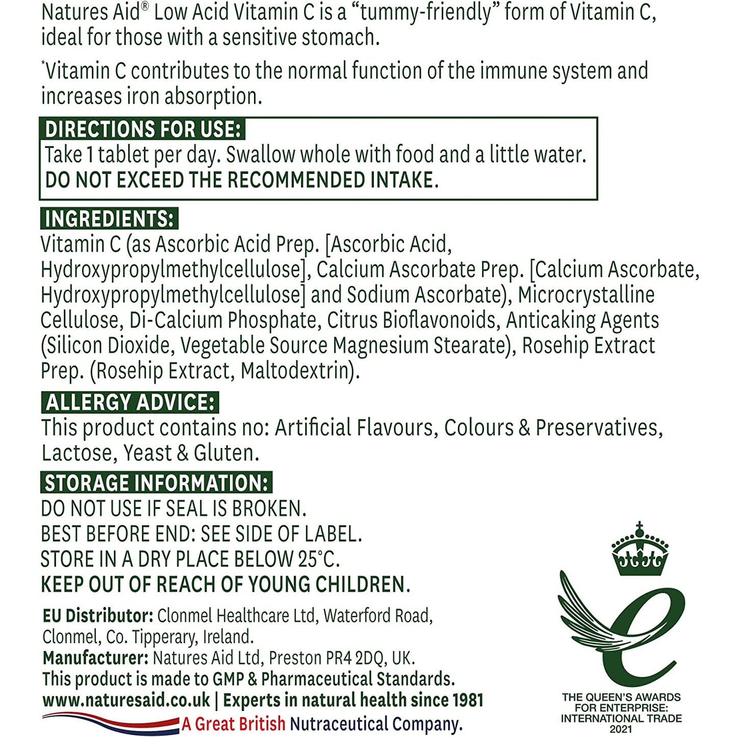 Nature’s Aid Vitamin C (90 Capsules)