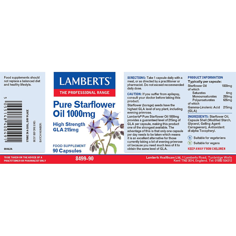 Lamberts Pure Starflower Oil 1000mg
