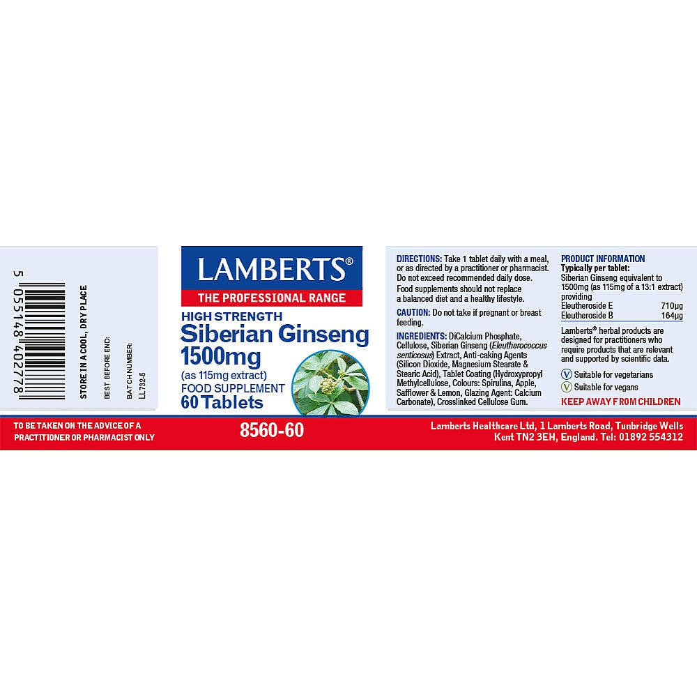 Lamberts Siberian Ginseng 1500mg
