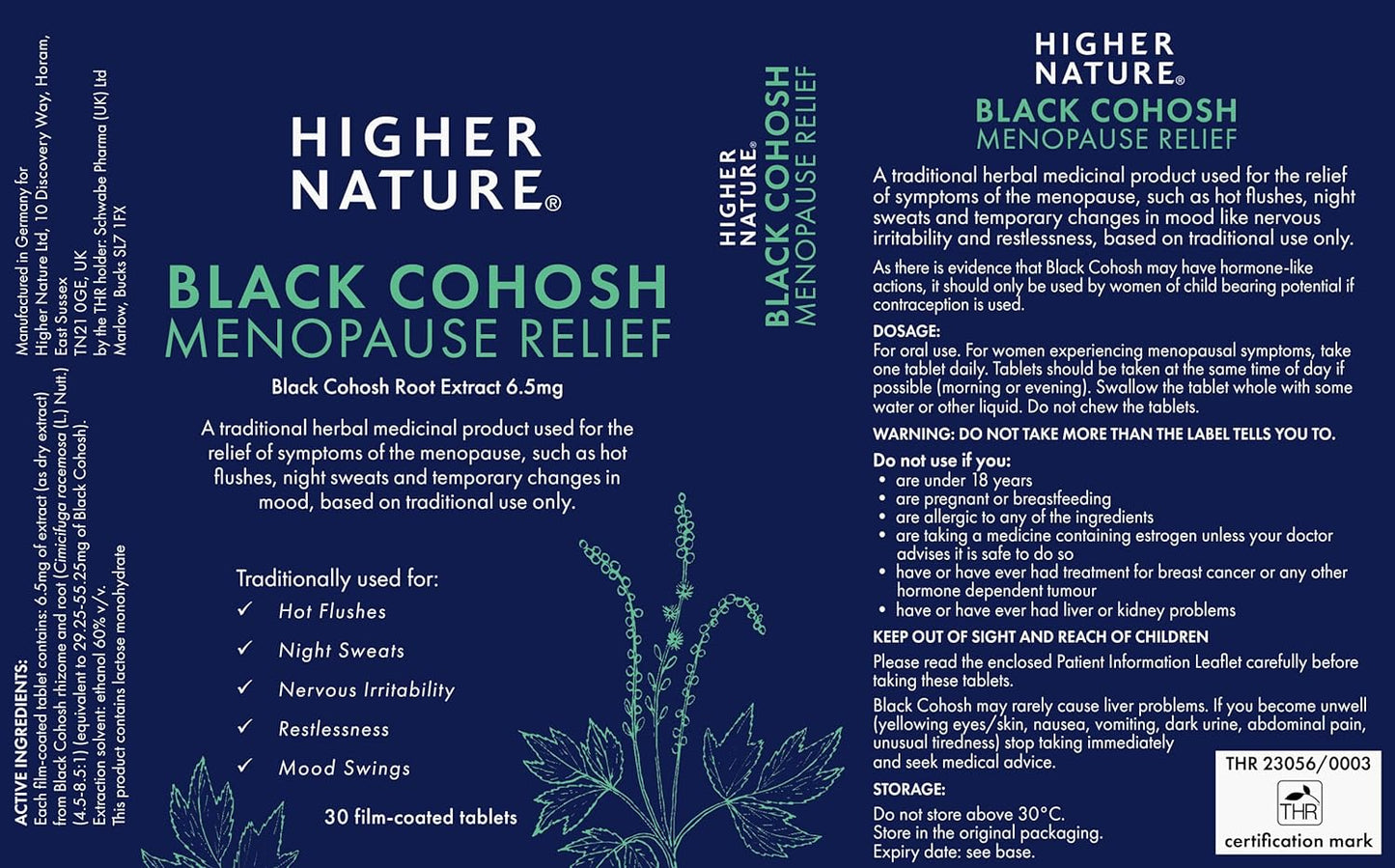 Higher Nature Black Cohosh Menopause Relief