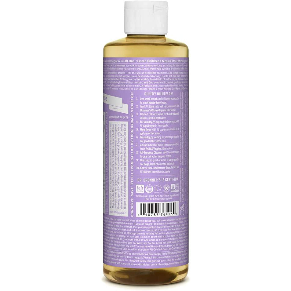 Dr Bronner's Castille Soap Liquid Soap 18-In-1 Lavender