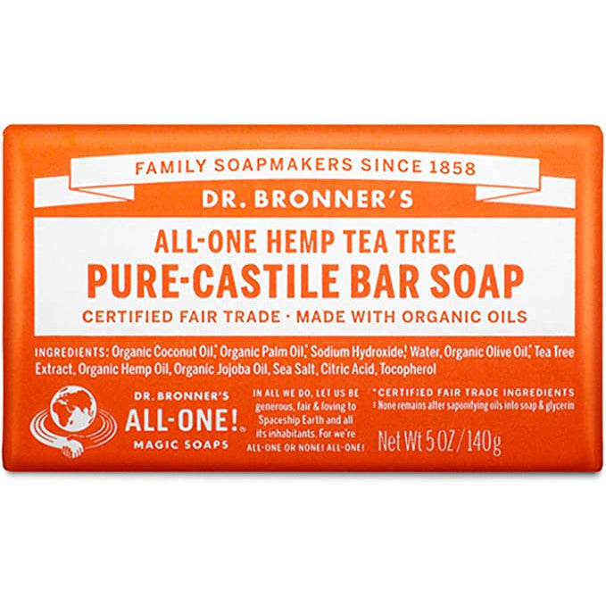 Dr Bronner's Castille Soap Bar All-One Tea Tree