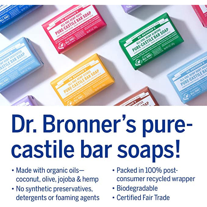 Dr Bronner's Castille Soap Bar All-One Tea Tree