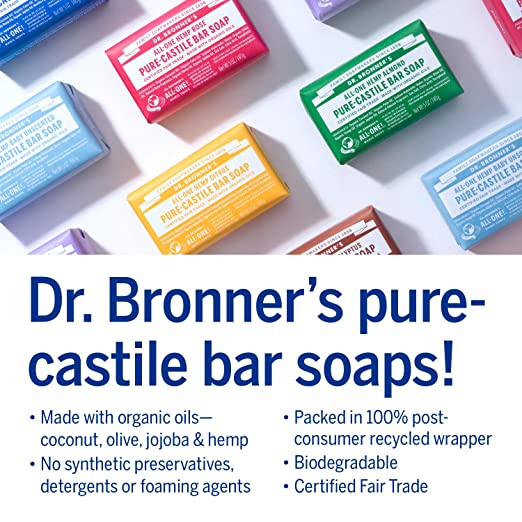 Dr Bronner's Castille Soap Bar All-One Citrus-Orange