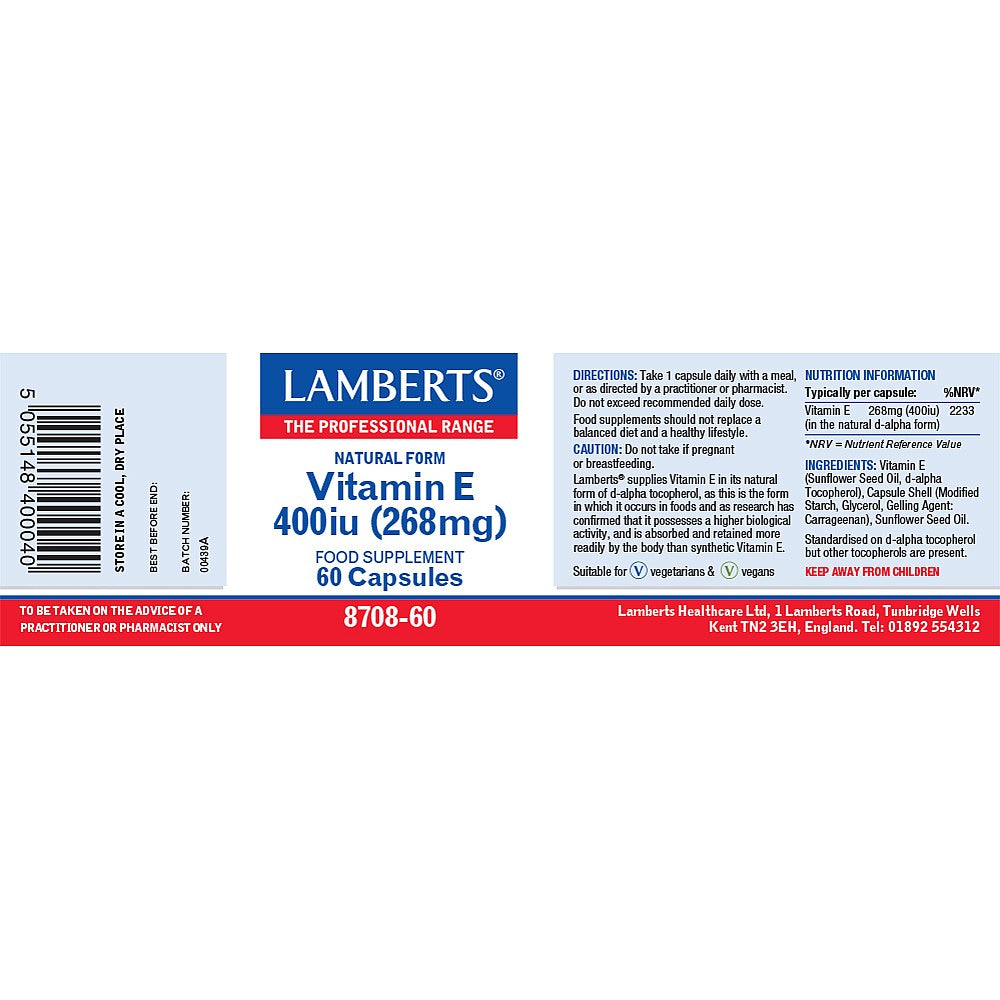 Lamberts Vitamin E 400iu Capsules