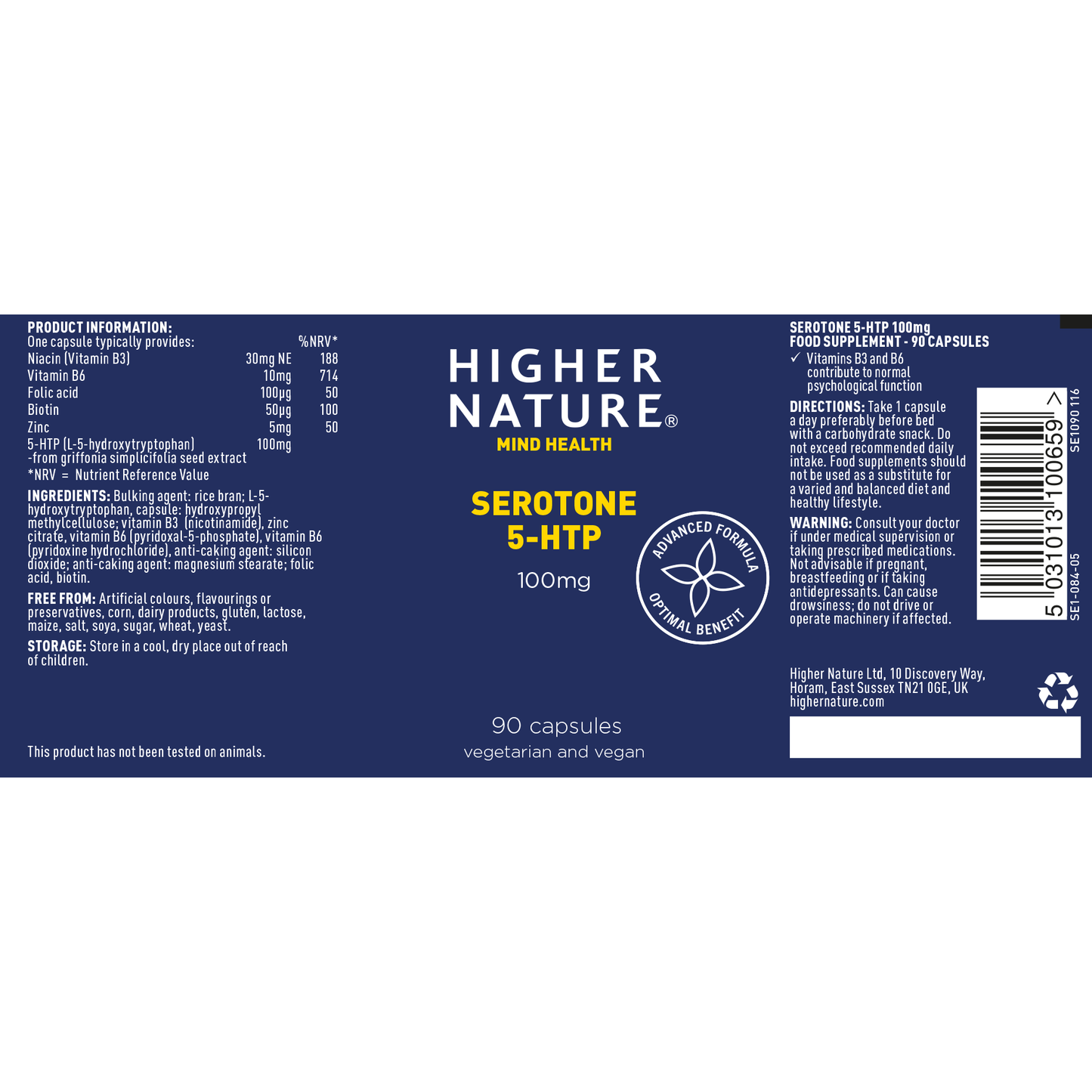 Higher Nature 5Htp 100mg
